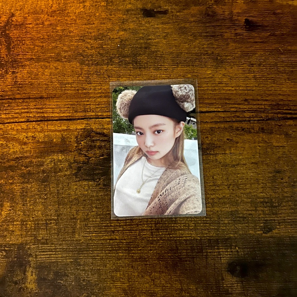 Two Jennie photo cards (bear and hair down)